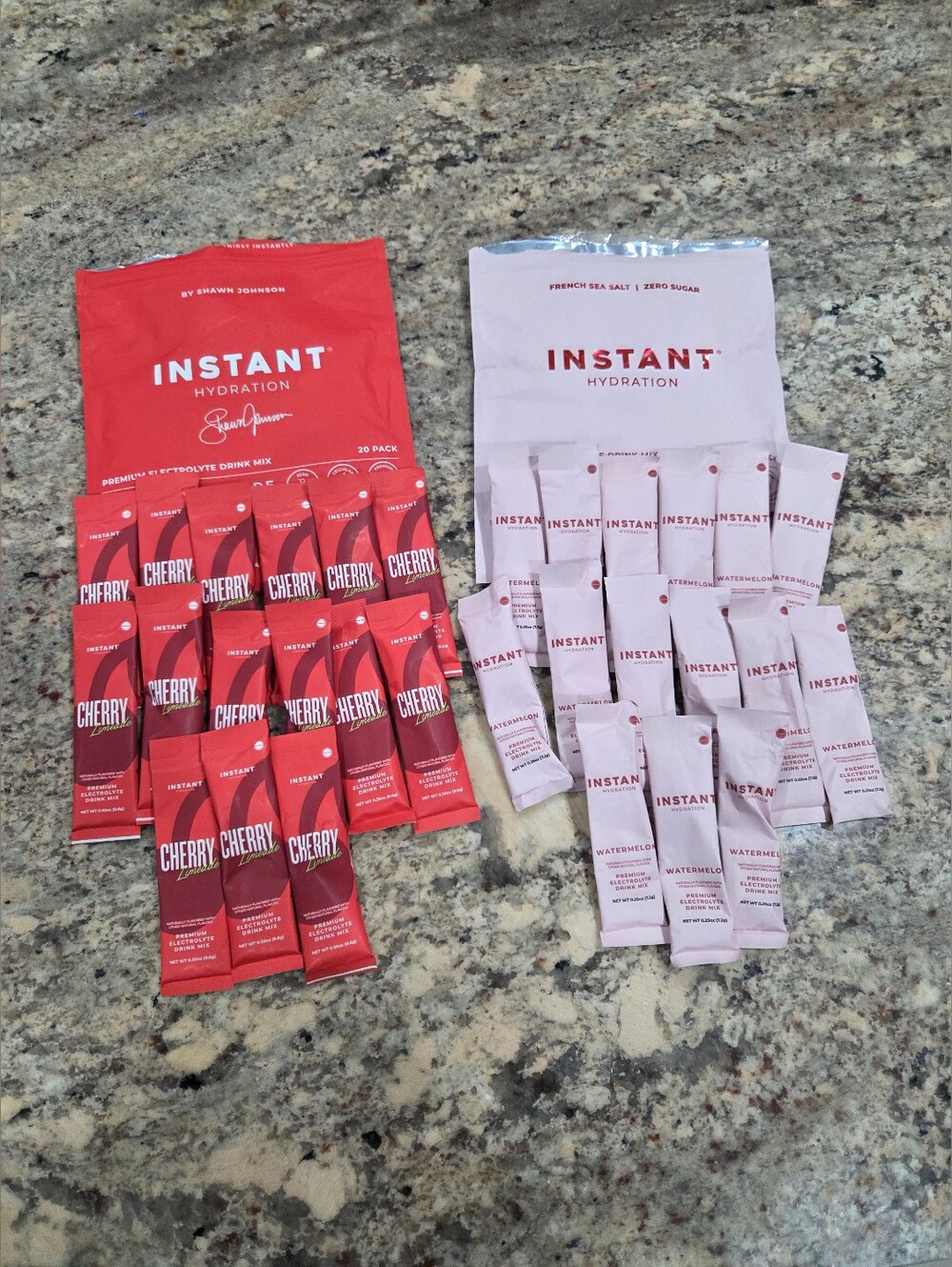 Instant Hydration Electrolytes Powder Sticks Cherry Lime Watermelon *opened* 30